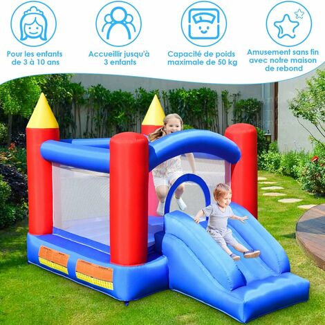Structure gonflable avec zone de saut murs des 4 côtés 300x200x200cm 3+ ans capacité  50kg