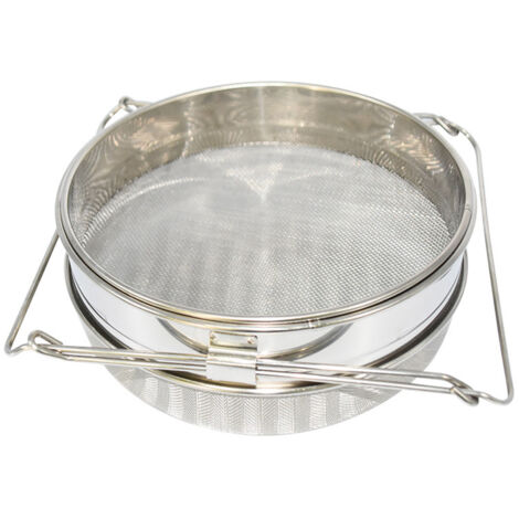 FITAGS Strumenti per apicoltura in acciaio inossidabile Doppio filtro per miele Lunghezza telescopica regolabile Filtro fine