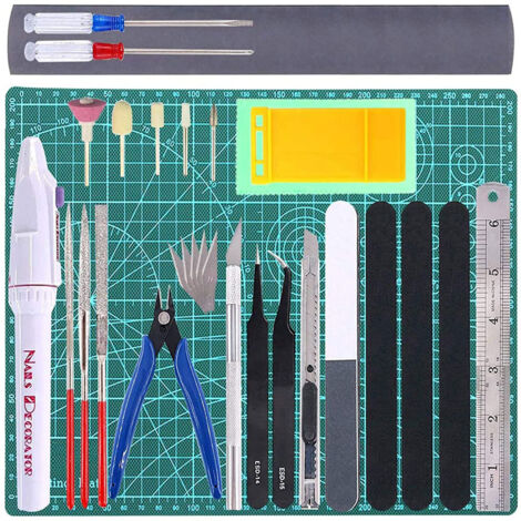 Strumenti per modellismo, set di strumenti di base per modellismo da 33 pezzi, set di strumenti per modellismo, kit di strumenti per modellismo