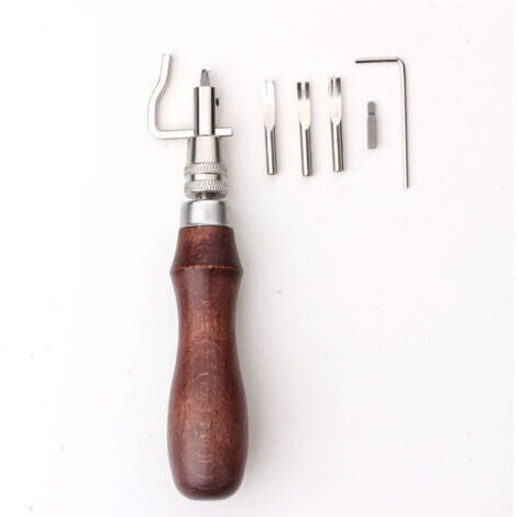 Strumenti per scanalatura e cucito regolabili 7 in 1 per la lavorazione della pelle, strumenti per cucire e scrivani per l'artigianato in pelle