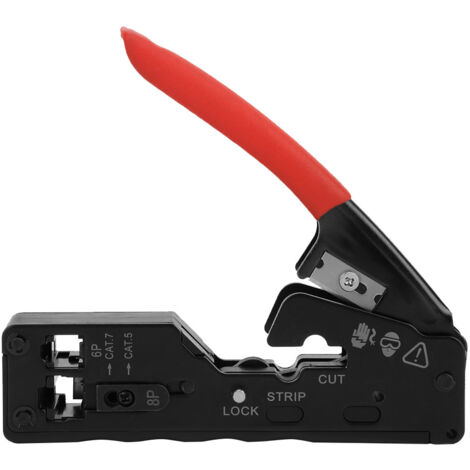 Strumento di crimpatura con testa di cristallo per pinza spelafili per cavi di rete per CAT-5 CAT-6 CAT-7Rosso