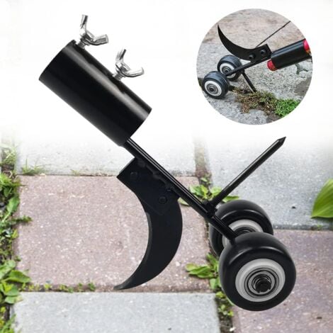 SJQKA Strumento di diserbo 2 in 1 con ruote per diserbo, strumento di diserbo da giardino, strumento di diserbo senza inginocchiamento per la pulizia tra lastre e pavimenti