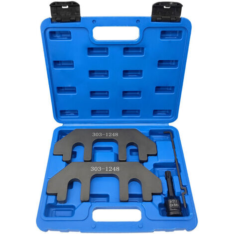 Strumento di fasatura del motore Strumento di bloccaggio dell'albero a camme del motore Strumento di fissaggio dell'albero a camme Kit di strumenti di sostituzione per motori Ford 3.5L 3.7L 4V (nero)