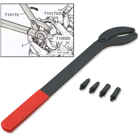 Strumento di fissaggio dell'albero a camme, chiave per camme dell'albero motore, per la sostituzione della puleggia della cinghia di distribuzione Volkswagen Audi t10172