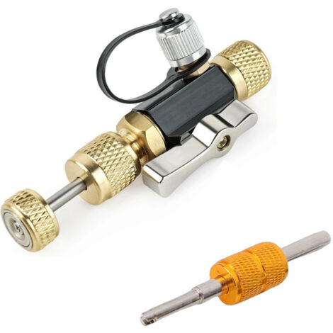 Strumento di rimozione del nucleo della valvola HVAC, attacco di sistema da 1/4" per unità di condizionamento dell'aria, compatibile con R1234yf, R1234ze(E), R410, R22, R12, R407, R404, R32