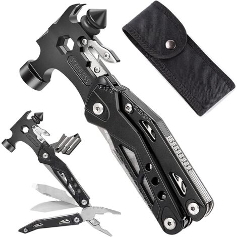 Strumento di sicurezza per auto Acciaio inossidabile Nylon Sopravvivenza esterna Campeggio Escursionismo Coltello tascabile portatile Martello da carpentiere multiuso