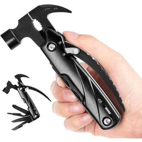 Strumento multifunzione, regalo di compleanno per uomo, accessorio da campeggio - 12 in 1 pinze multifunzione, martello, apribottiglie, sega, cacciavite, perfetto per campeggio, attività all'aperto, r