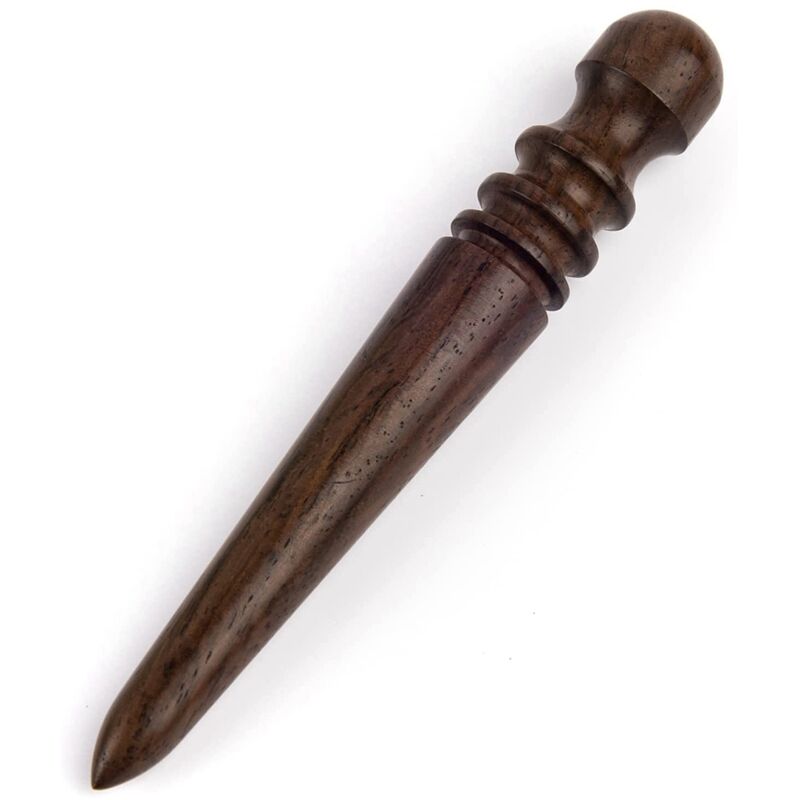 Image of Strumento per lucidatura della pelle, bordo in legno di ebano, adesivo in legno rastremato, utensili per levigatura lucidati con 4 scanalature