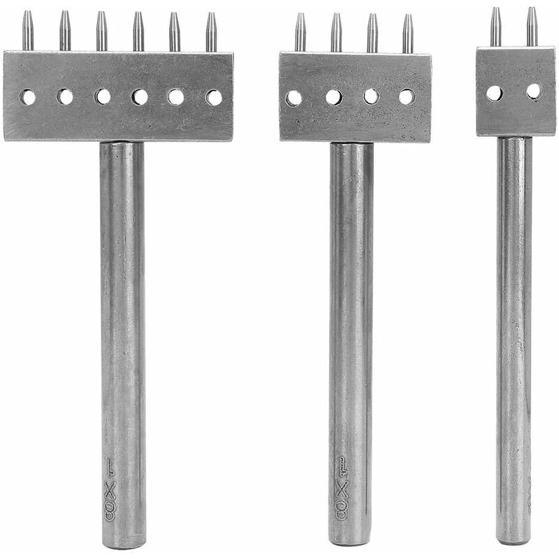 Strumento per cucire in pelle con testa ad