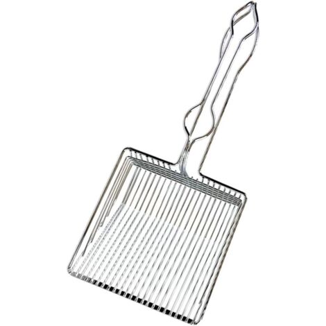 Strumento per la pulizia della lettiera per gatti in acciaio inossidabile, resistente alla corrosione e alle alte temperature, design ergonomico, può essere appeso, adatto a tutti i tipi di escrementi