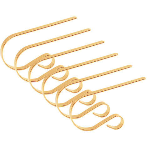 Strumpfhaken – Set mit 6 gold- und silberfarbenen Metallornamenten (12 x 8 cm) für festliche Weihnachtsdekorationen