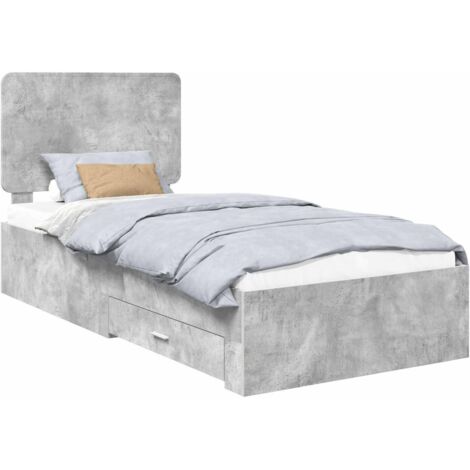 Struttura del letto con testiera Grigio cemento 70 x 190 cm vidaXL