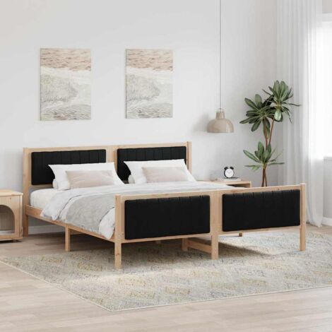 Struttura del Letto con testiera Marrone e nero 180 x 200 cm vidaXL