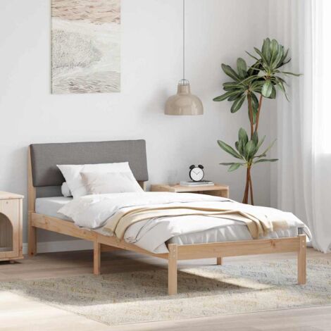 Struttura del Letto con testiera Marrone e taupe 90 x 200 cm vidaXL