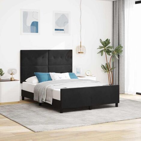 Struttura del letto con testiera Nero 160 x 200 cm Velluto vidaXL