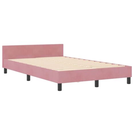 Struttura del letto con testiera Rosa 120 x 190 cm Velluto vidaXL