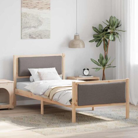 Struttura del letto con testiera Talpa 90 x 200 cm Tessuto vidaXL