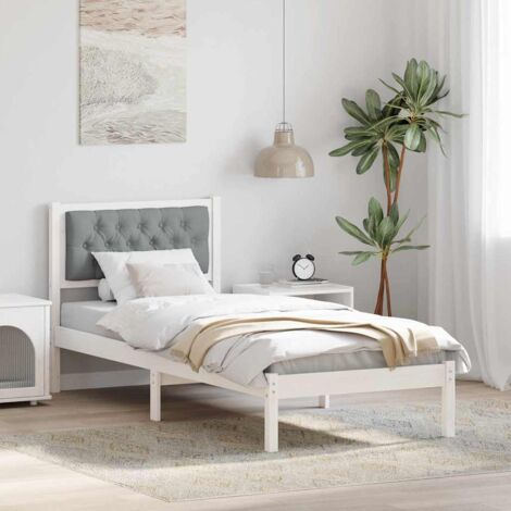 Struttura del letto Grigio chiaro 90 x 190 cm Pino massello vidaXL