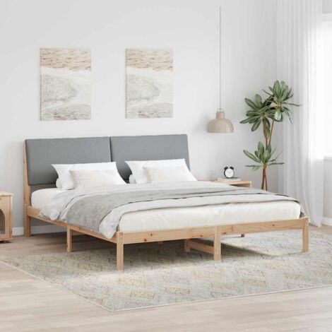 Struttura del Letto Marrone e grigio chiaro 200 x 200 cm vidaXL