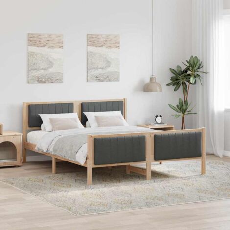 Struttura del Letto marrone e grigio scuro 150 x 200 cm vidaXL