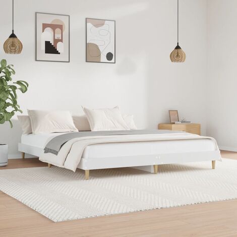 Struttura del letto Matrimoniale - Giroletto Bianco 120x200 cm in Legno Multistrato Lettini adulti elegante IT7387