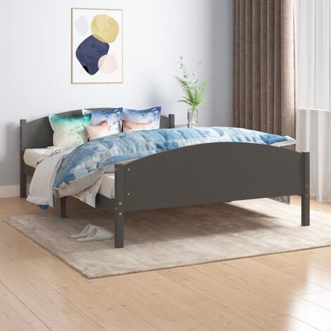 Letto matrimoniale legno scuro 140 x 200 cm MAYENNE 