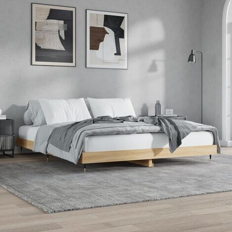 Struttura Letto per adulti,Telaio del letto,Giroletto Rovere Sonoma 120x190  cm in Legno Multistrato QSW16051