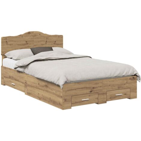 Struttura del letto Rovere artigianale 120 x 190 cm vidaXL