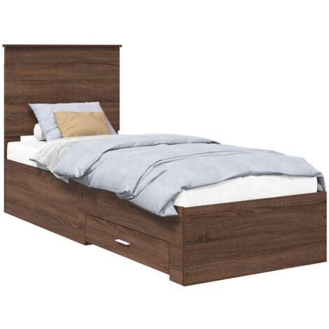 Struttura del letto Rovere Marrone e Argento 70 x 190 cm vidaXL