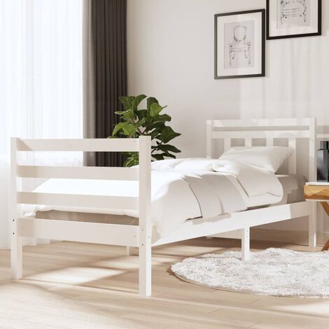 Letto singolo in legno in color bianco, 90x200cm GIVERNY 