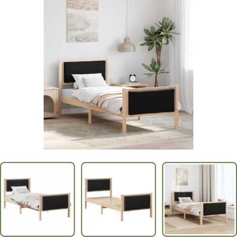 Struttura del letto -  Struttura del letto con testiera Nero 75 x 190 cm Tessuto