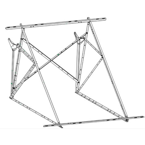 STRUTTURA DI MONTAGGIO UNIVERSALE TETTI PIANI E A FALDA PER SISTEMA SOLARE TERMICO CON INCLINAZIONE - STRUTTURA MONTAGGIO INCLINAZIONE 40Â°  - MAM