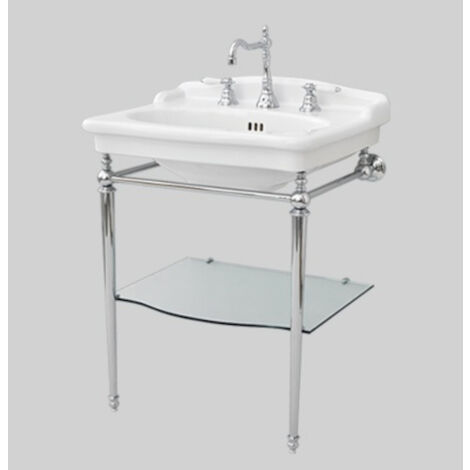 Struttura Hermitage a terra in metallo anticato con lavabo cm.
