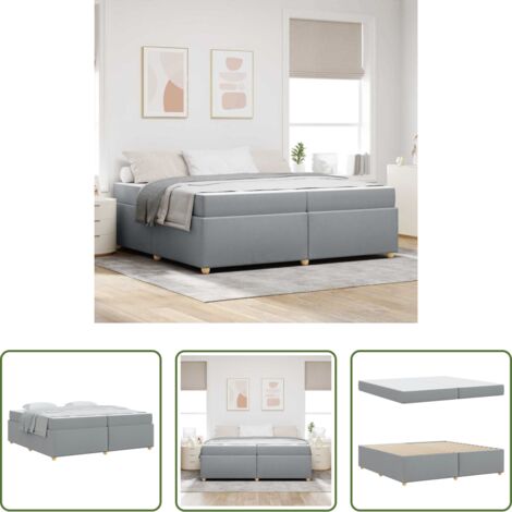 Struttura in legno -  Struttura del letto Grigio chiaro 200 x 200 cm Tessuto
