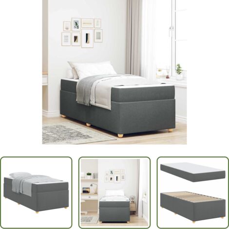 Struttura in legno -  Struttura del letto Grigio scuro 90 x 200 cm Tessuto