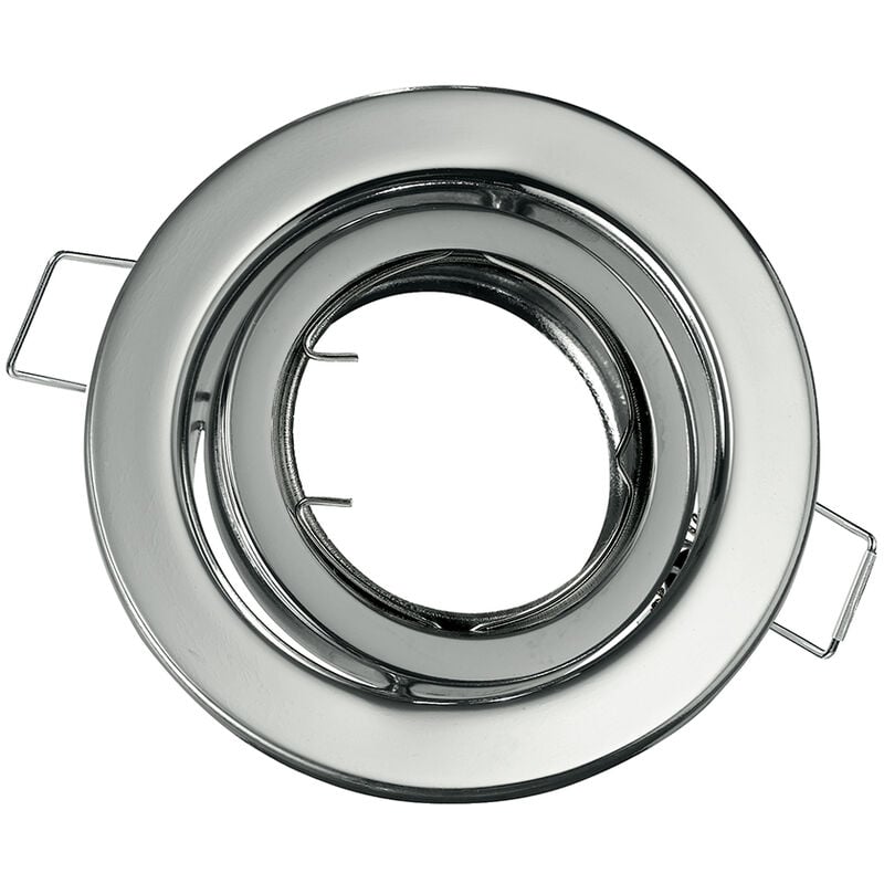 Image of Intec - Struttura incasso reflex rotonda orientabile in metallo cromato cm.. - Cromo