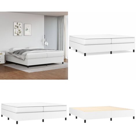 Struttura Letto a Rete a Molle Bianco 200x200 cm in Similpelle - Letto a molle - Letto a rete