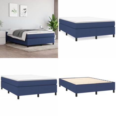 Struttura Letto a Rete a Molle Blu 140x190 cm in Tessuto - Struttura letto - Letto a rete