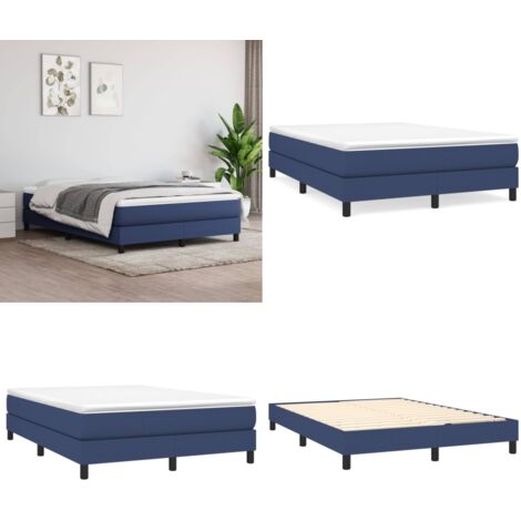 Struttura Letto a Rete a Molle Blu 140x200 cm in Tessuto - Letto a molle - Materasso letto