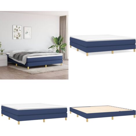 Struttura Letto a Rete a Molle Blu 160x200 cm in Tessuto - Letto a molle - Materasso letto