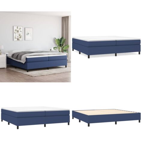 Struttura Letto a Rete a Molle Blu 200x200 cm in Tessuto - Letto a molle - Materasso letto