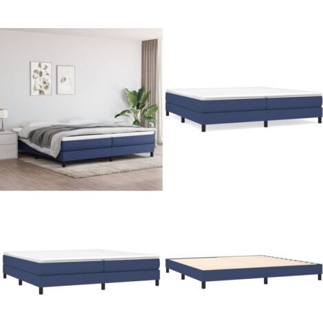 Struttura Letto a Rete a Molle Blu 200x200 cm in Tessuto - Struttura letto - Letto a rete