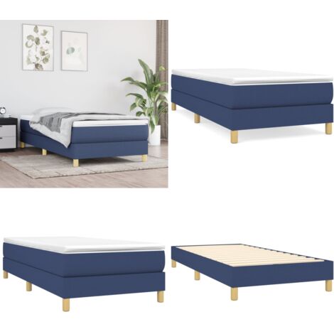 Struttura Letto a Rete a Molle Blu 90x190 cm in Tessuto - Letto a molle - Materasso letto