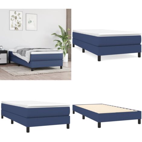 Struttura Letto a Rete a Molle Blu 90x200 cm in Tessuto - Struttura letto - Letto a rete