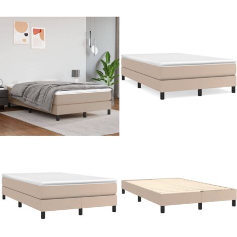 Struttura Letto a Rete a Molle Cappuccino 120x200 cm in Similpelle - Letto a molle - Letto a rete