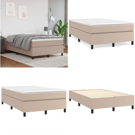 Struttura Letto a Rete a Molle Cappuccino 120x200 cm in Similpelle - Letto a molle - Letto a rete