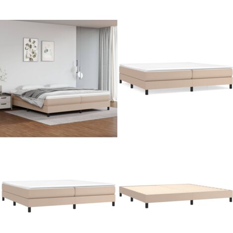 Struttura Letto a Rete a Molle Cappuccino 200x200 cm in Similpelle - Letto a molle - Letto a rete
