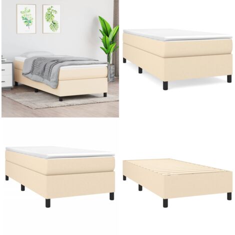 Struttura Letto a Rete a Molle Crema 100x200 cm in Tessuto - Letto a molle - Materasso letto