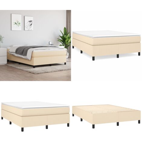 Struttura Letto a Rete a Molle Crema 140x200 cm in Tessuto - Letto a molle - Materasso letto