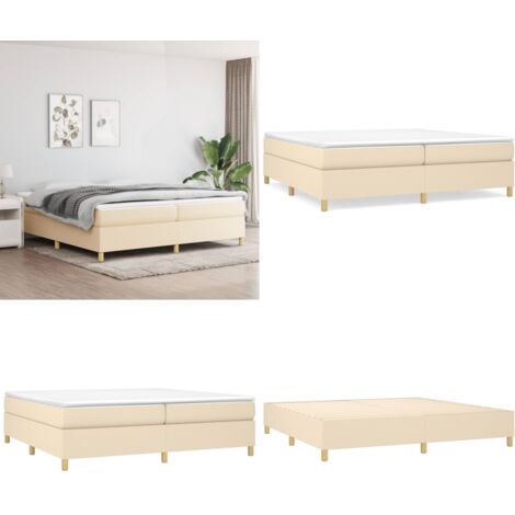 Struttura Letto a Rete a Molle Crema 200x200 cm in Tessuto - Letto a molle - Materasso letto